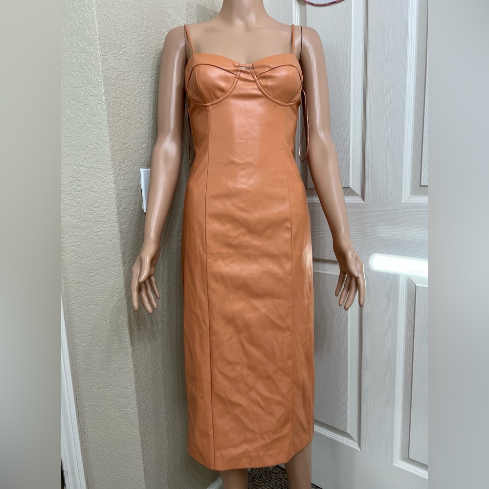 Bardot faux leather  Midi Dress